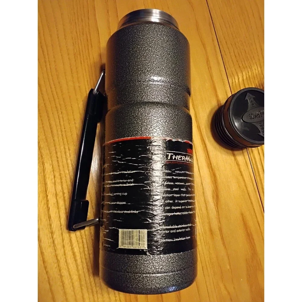 Thermos Sportsman Thermos Vintage Metal SS Cup 40oz. Screw Top Lid & Cup